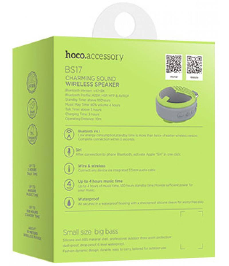 Портативные колонки Hoco BS17 Charming Bluetooth Green