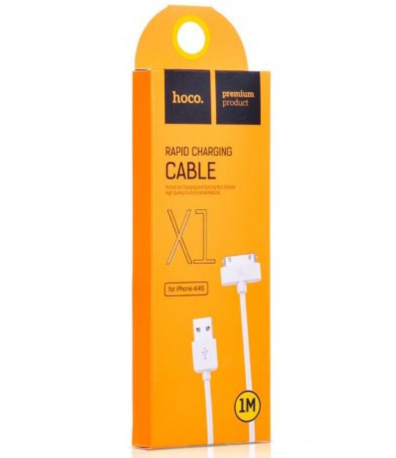 USB кабель Hoco X1 for iPhone 4 (30pin) White