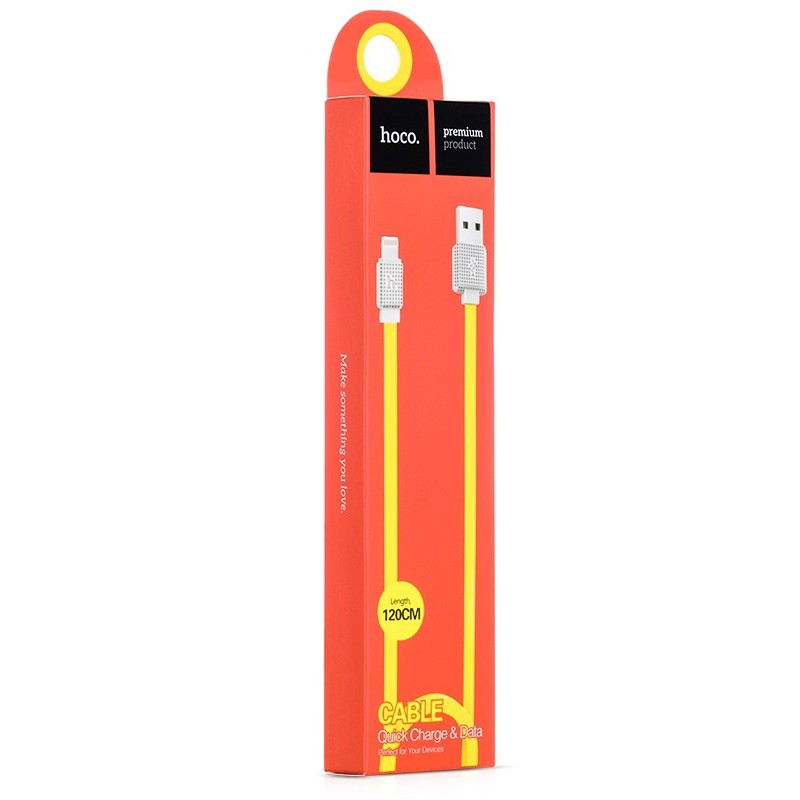 USB кабель Hoco UPL18 Waffle Lightning 1.2m Yellow