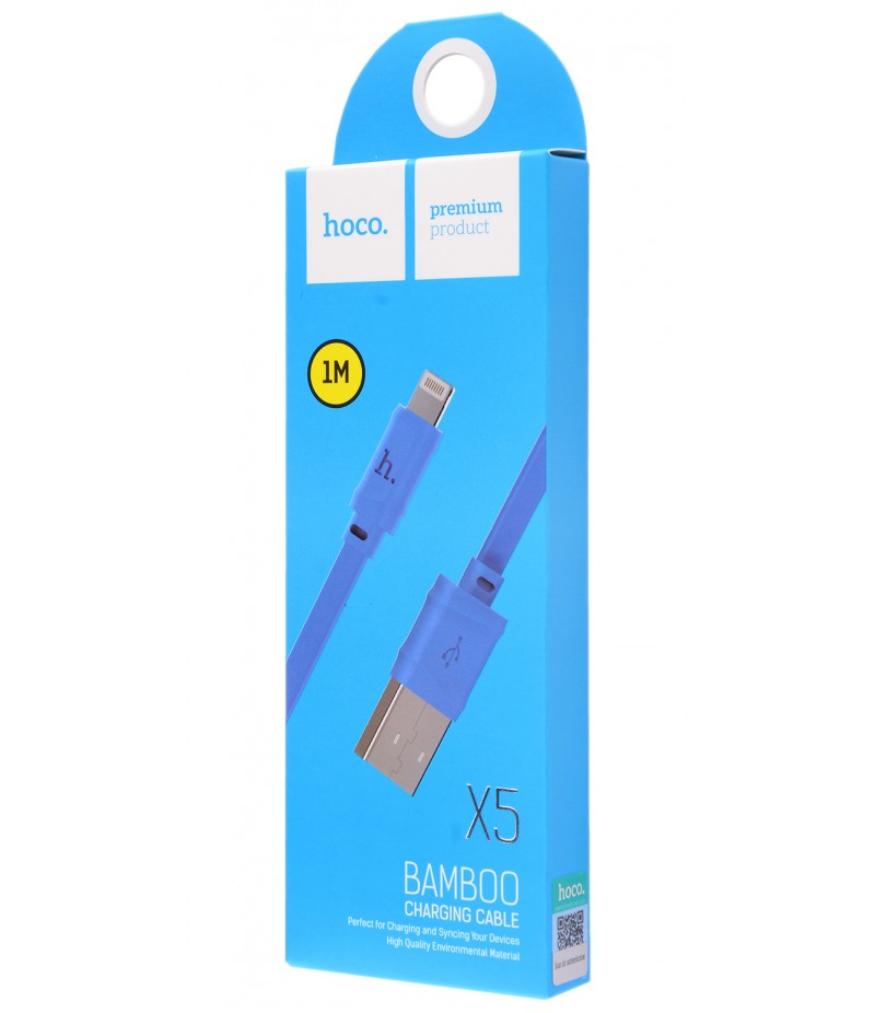 Usb cable Hoco X5 Bamboo Lightning 1m Blue