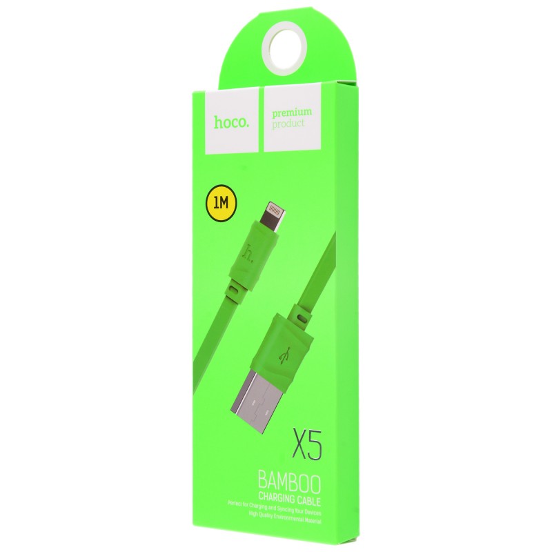 Usb cable Hoco X5 Bamboo Lightning 1m Green