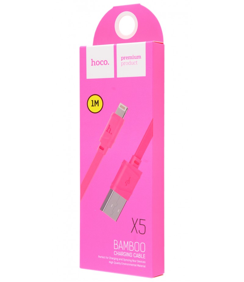 Usb cable Hoco X5 Bamboo Lightning 1m Pink