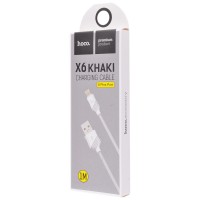 USB кабель Hoco X6 Khaki lightning 1m White