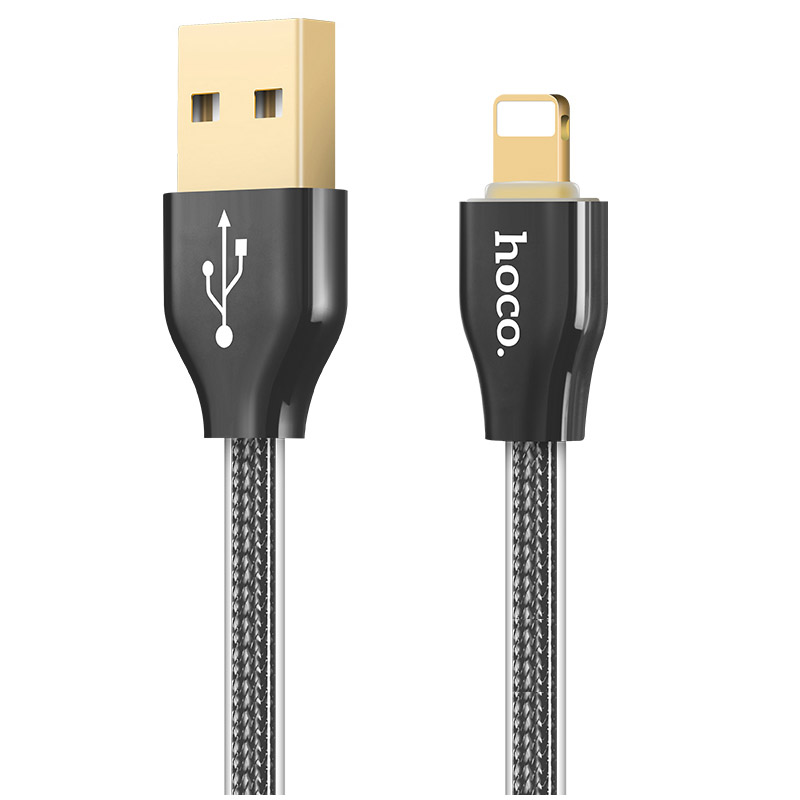 USB кабель Hoco X7 Golden Jelly Knitted Lightning 1.2m Black