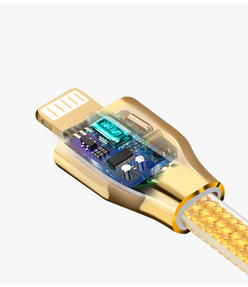 USB кабель Hoco X7 Golden Jelly Knitted Lightning 1.2m Gold