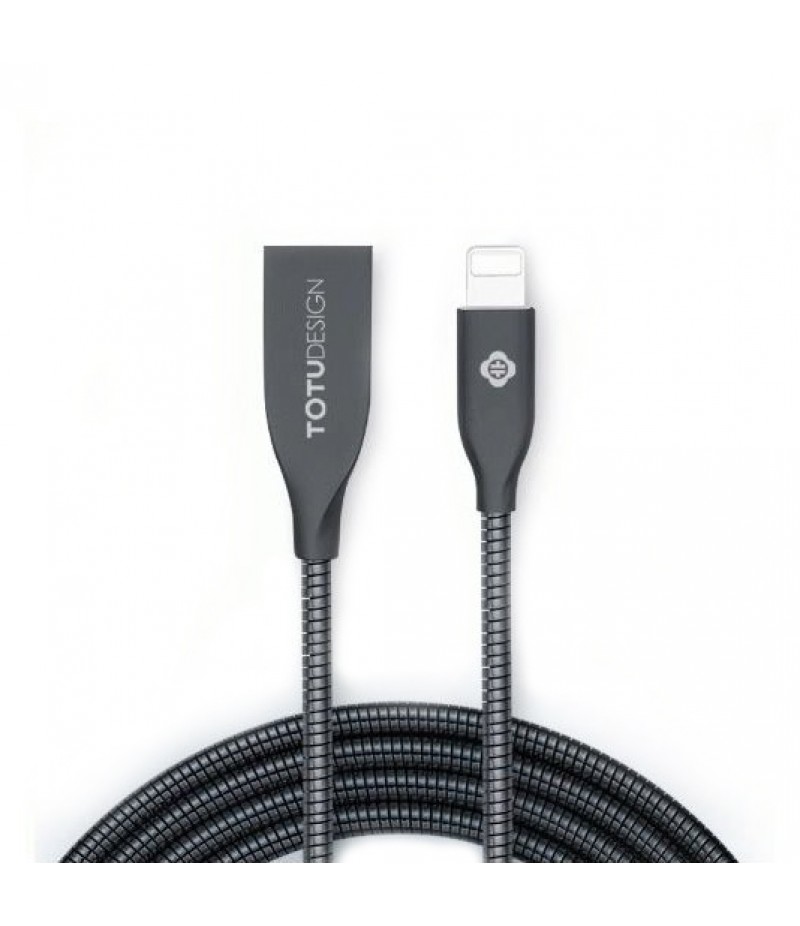 USB кабель Totu Steel Rope Lightning 1m Black