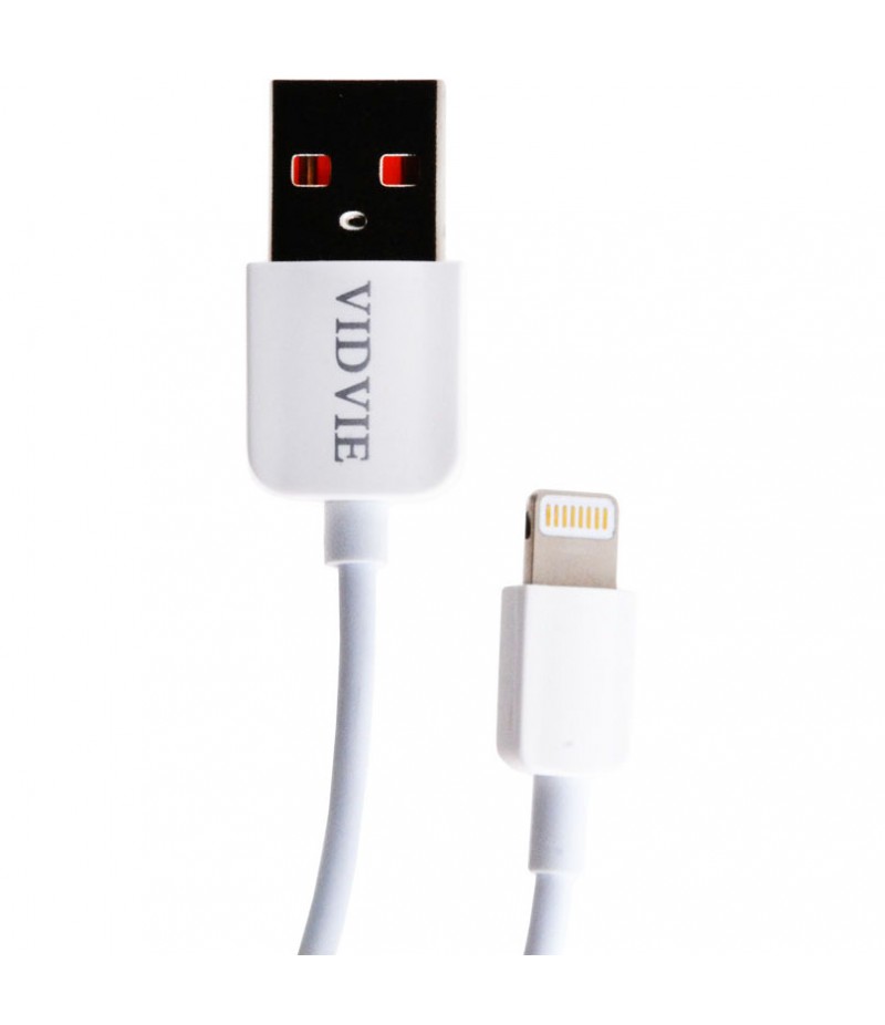 USB кабель Vidvie Lightning 1m White