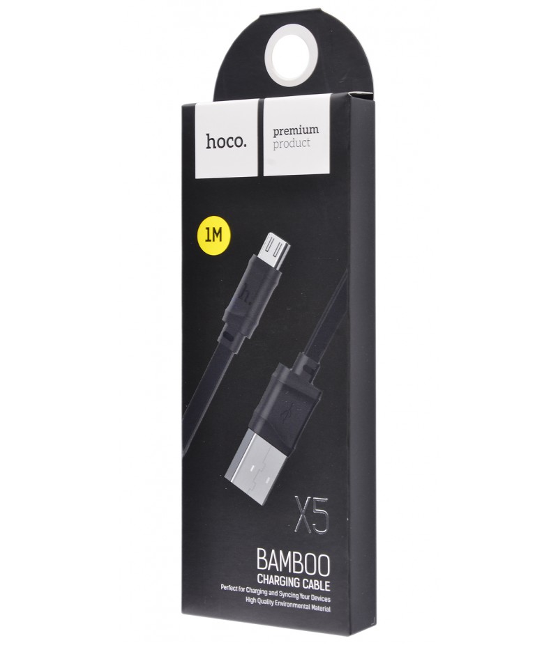 USB кабель Hoco X5 Bamboo microUSB 1m Black