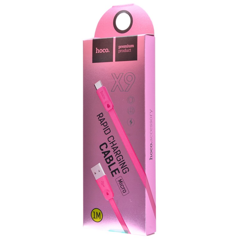 USB кабель Hoco X9 Rapid Charger Cable microUSB 1m Pink
