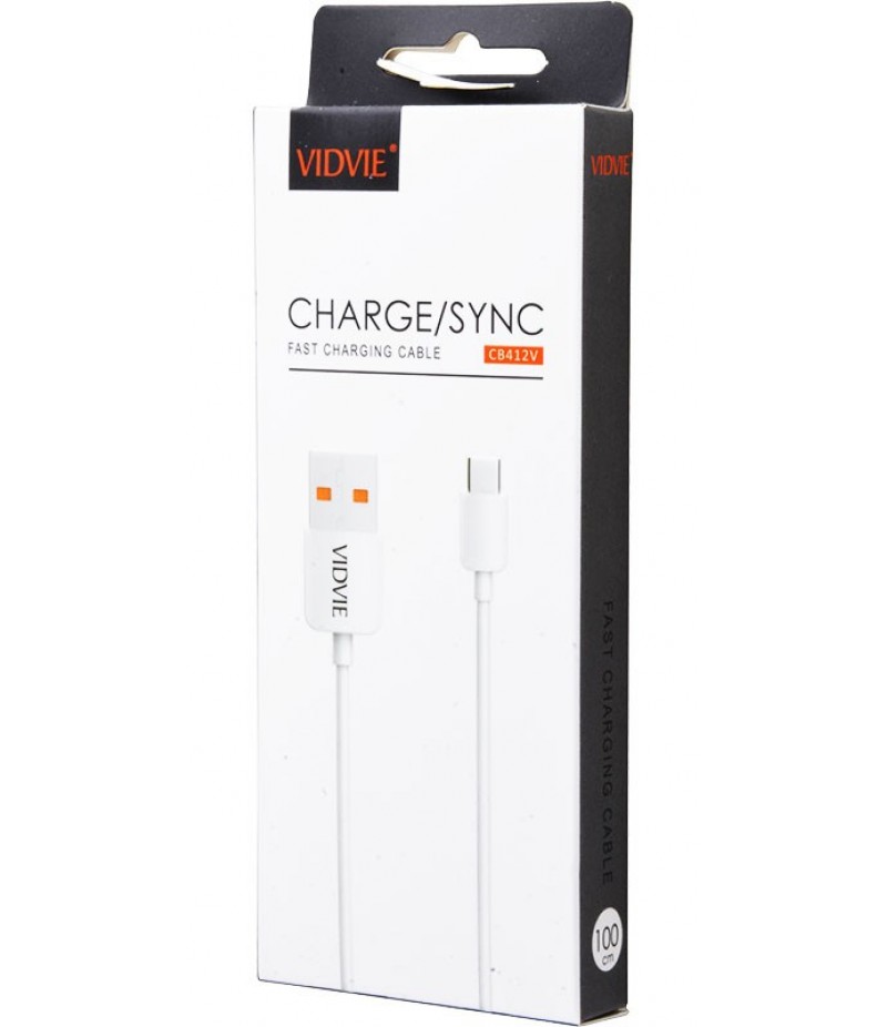 USB кабель Vidvie microUSB 1m White