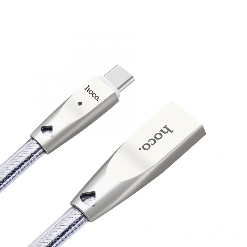 USB кабель Hoco U9 Zinc Alloy Type-C 1.2m silver