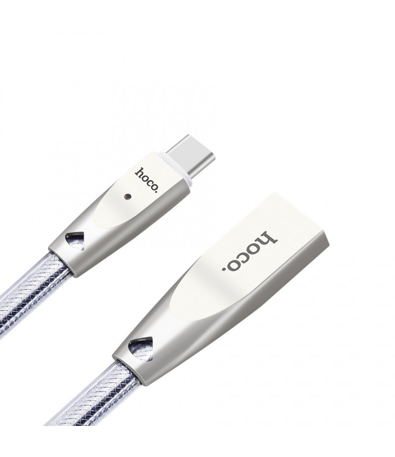 USB кабель Hoco U9 Zinc Alloy Type-C 1.2m silver