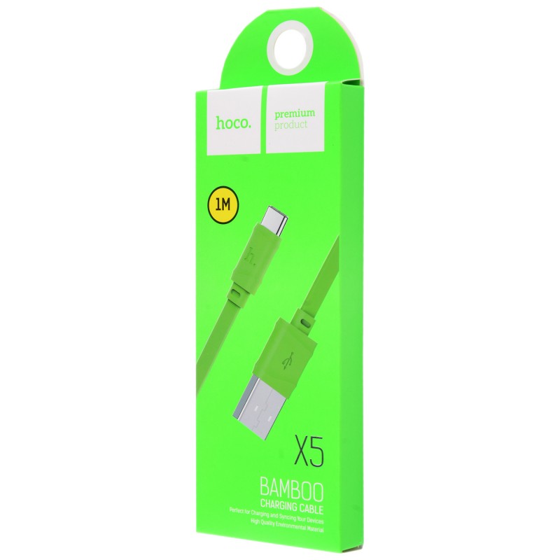 USB кабель Hoco X5 Bamboo Type-C 1.0m Green