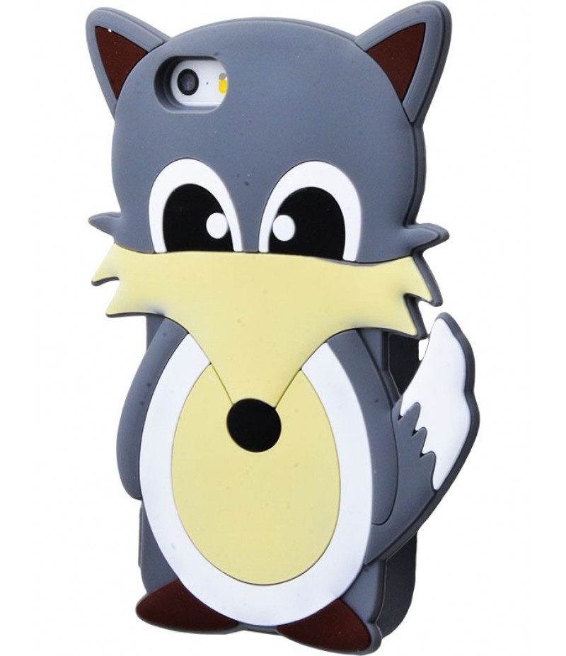 3D чехол Fox iphone 5 gray