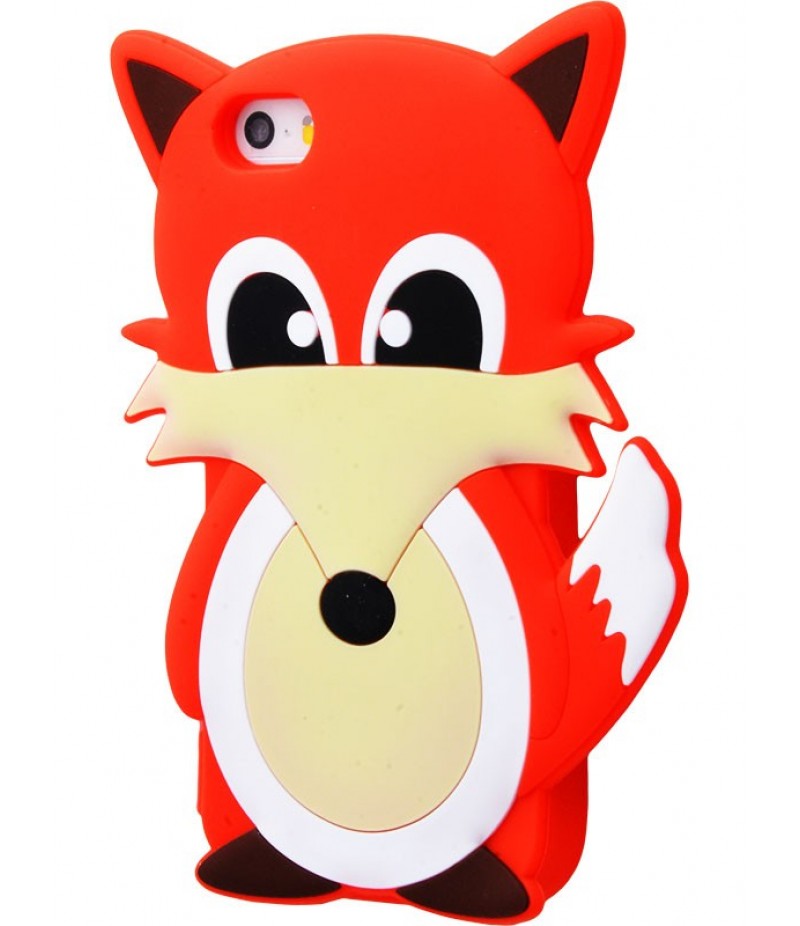 3D чехол Fox iphone 5 red