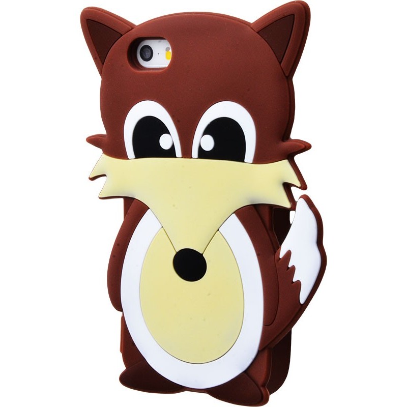 3D чехол Fox iphone 5 brown
