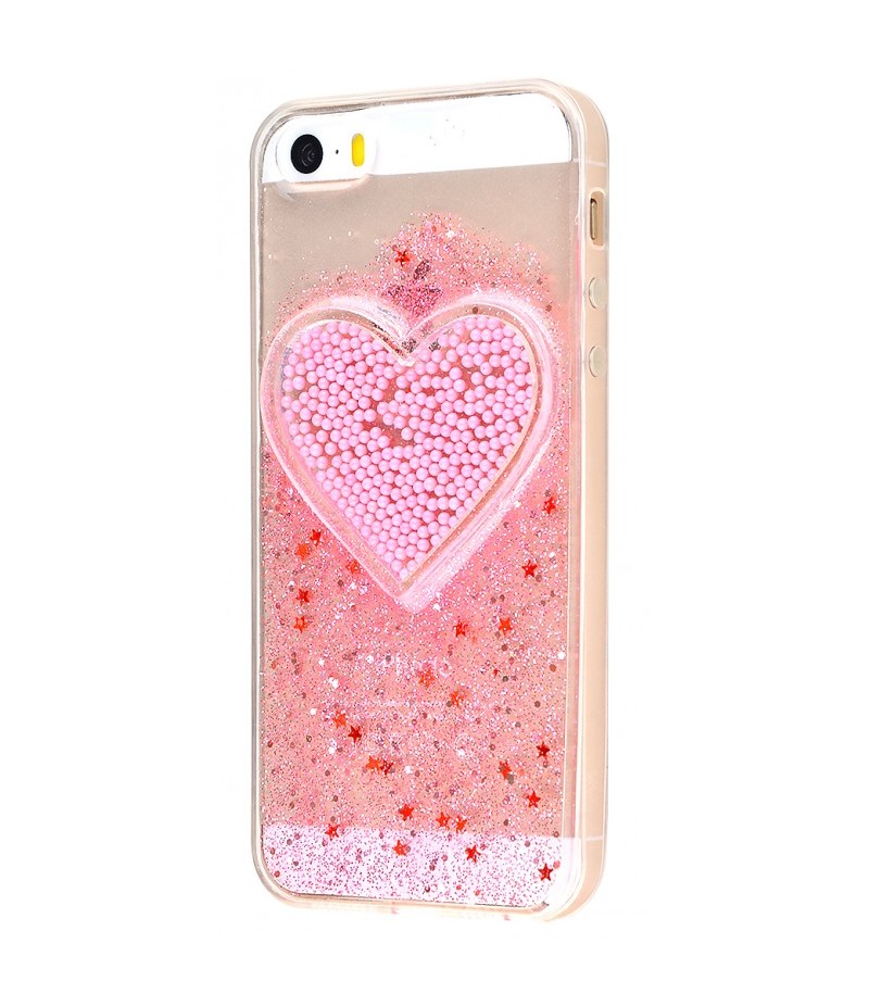Накладка Diamonds Hearts New iPhone 5 pink
