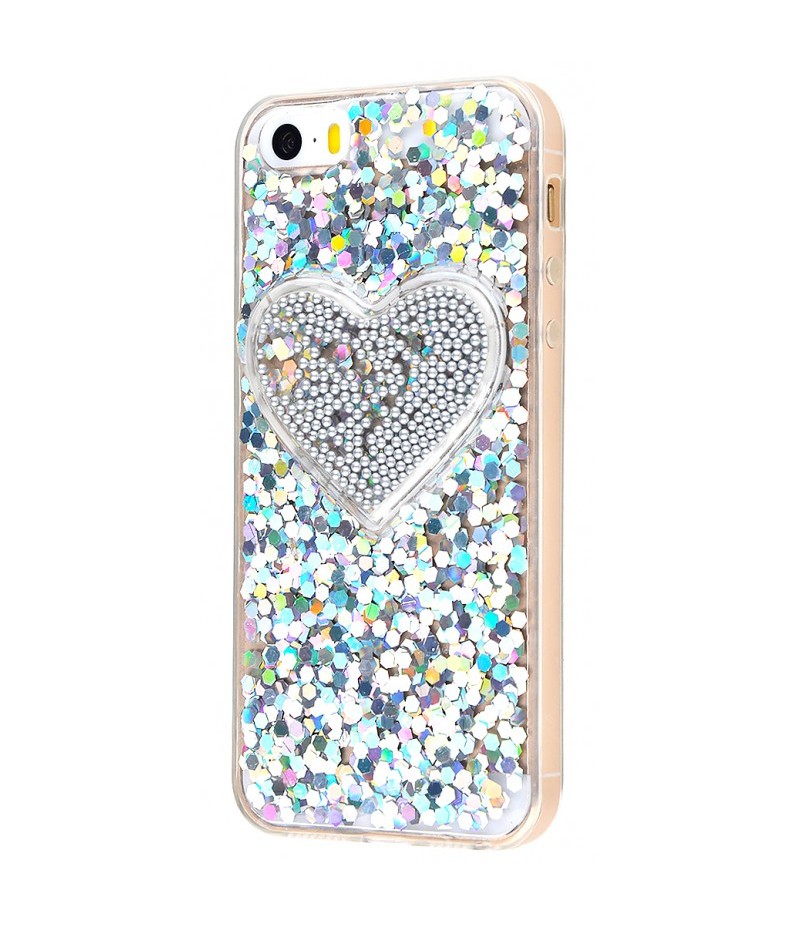 Накладка Diamonds Hearts New iPhone 5 silver