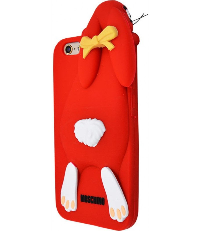 3D чохол Moschino зайчик iPhone 6/6s red