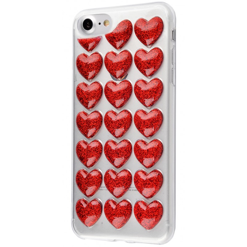 Confetti Heart (TPU) iPhone 7/8 Red
