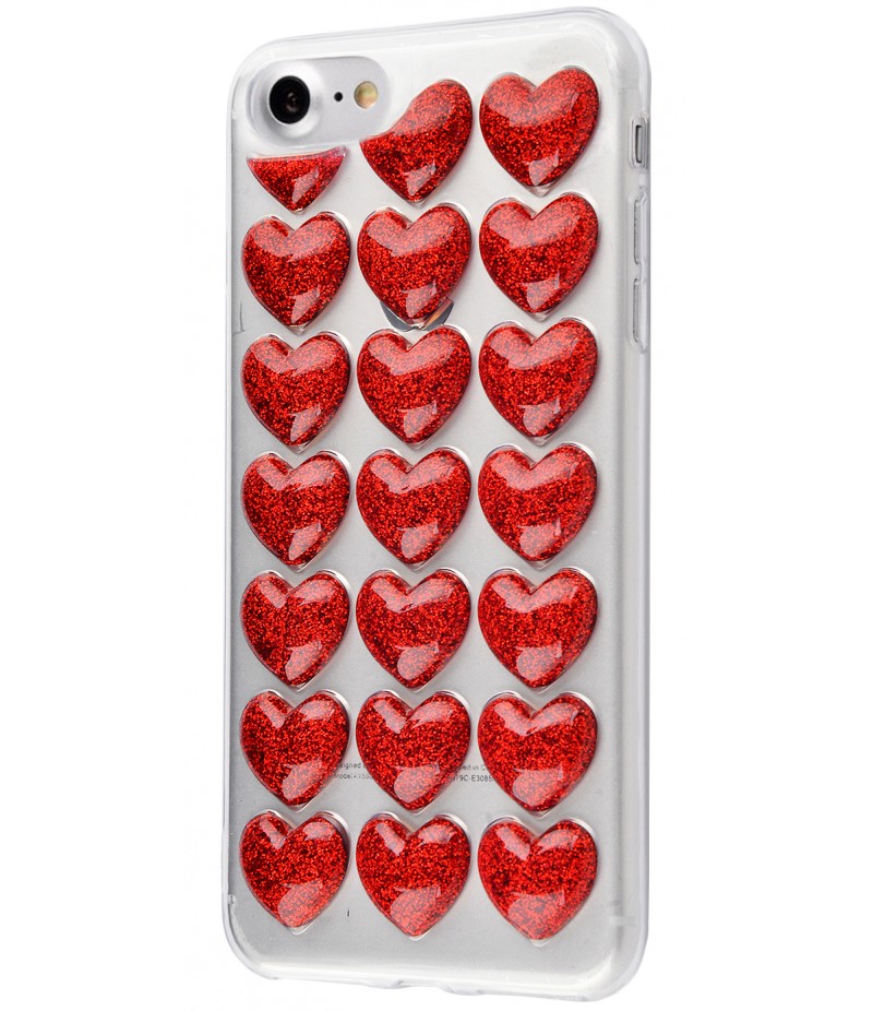 Confetti Heart (TPU) iPhone 7/8 Red