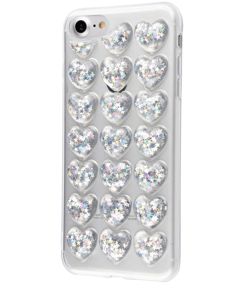 Confetti Heart (TPU) iPhone 7/8 Silver