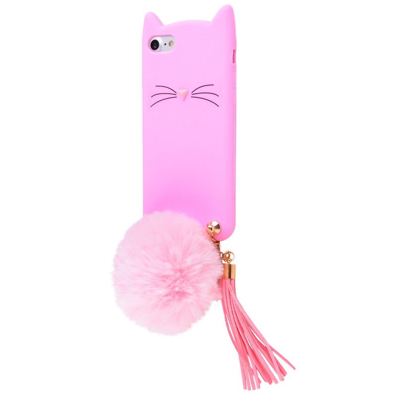 3D чохол Cat Pompon iPhone 7/8 Pink