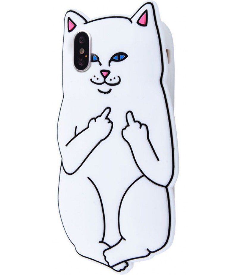 3D чехол Cat Fakk RIPNDIP iPhone X White
