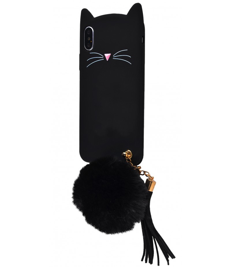 3D чохол Cat Pompon iPhone X Black