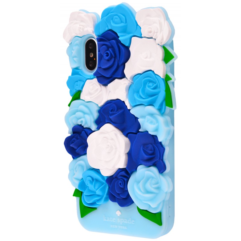 3D чохол 3D Rose iPhone X Blue