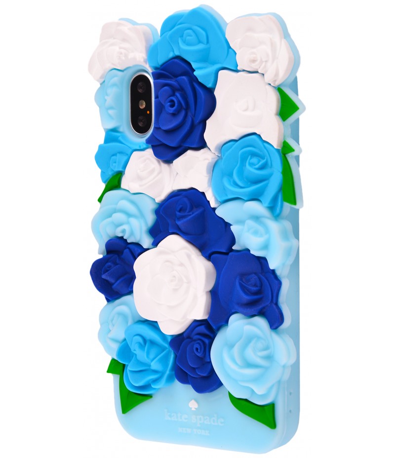 3D чохол 3D Rose iPhone X Blue