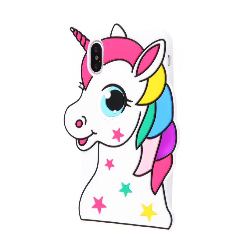 3D чехол Unicorn rainbow iPhone X White