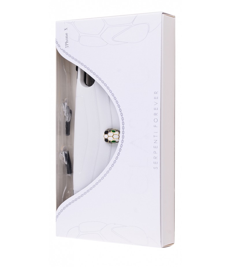 Bvlgary Flap Cover Serpenti Forever iPhone X White