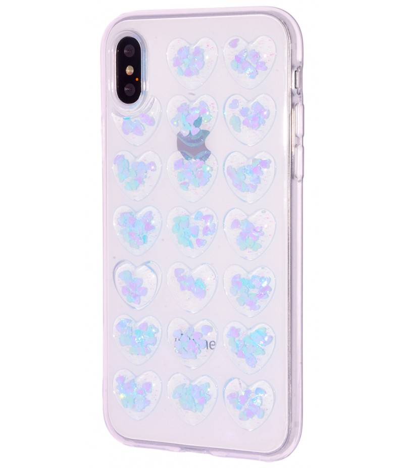 Confetti Heart (TPU) iPhone X Blue