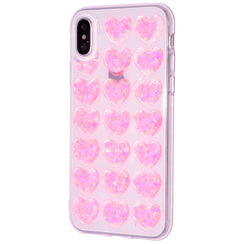 Confetti Heart (TPU) iPhone X Pink