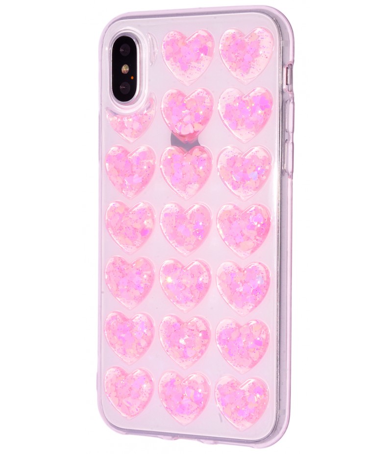 Confetti Heart (TPU) iPhone X Pink