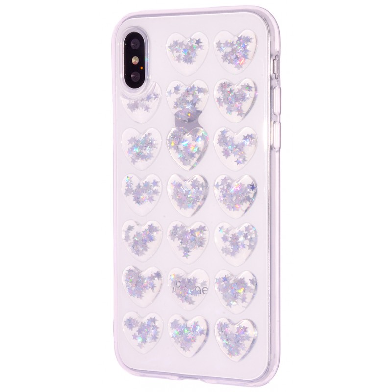 Confetti Heart (TPU) iPhone X Silver