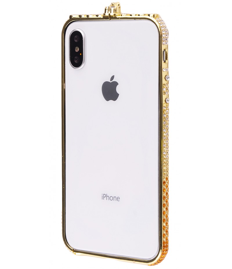Бампер Crystal Swarovski iPhone X Gold_Gold