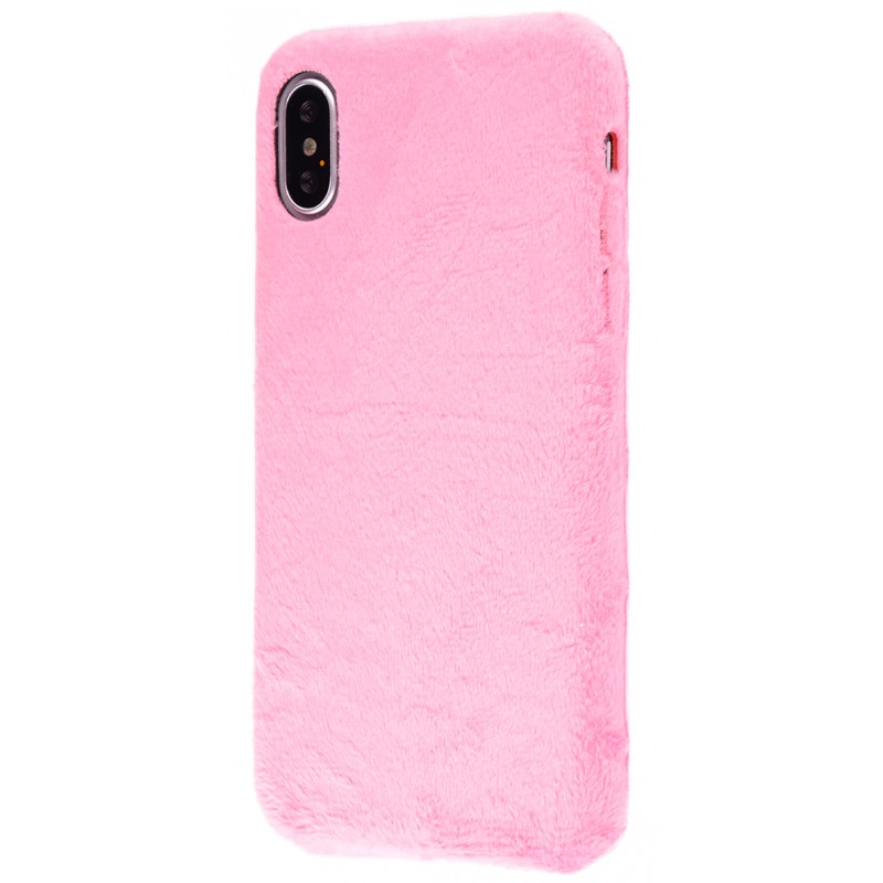 Накладка Fluffy iPhone X Pink