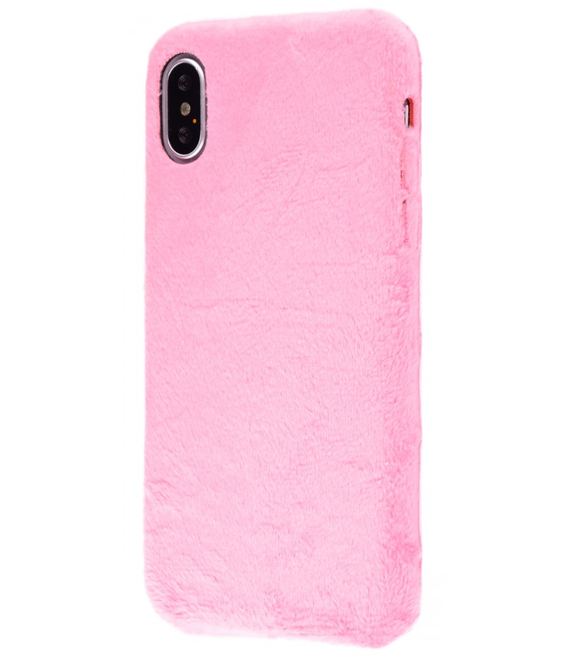 Накладка Fluffy iPhone X Pink