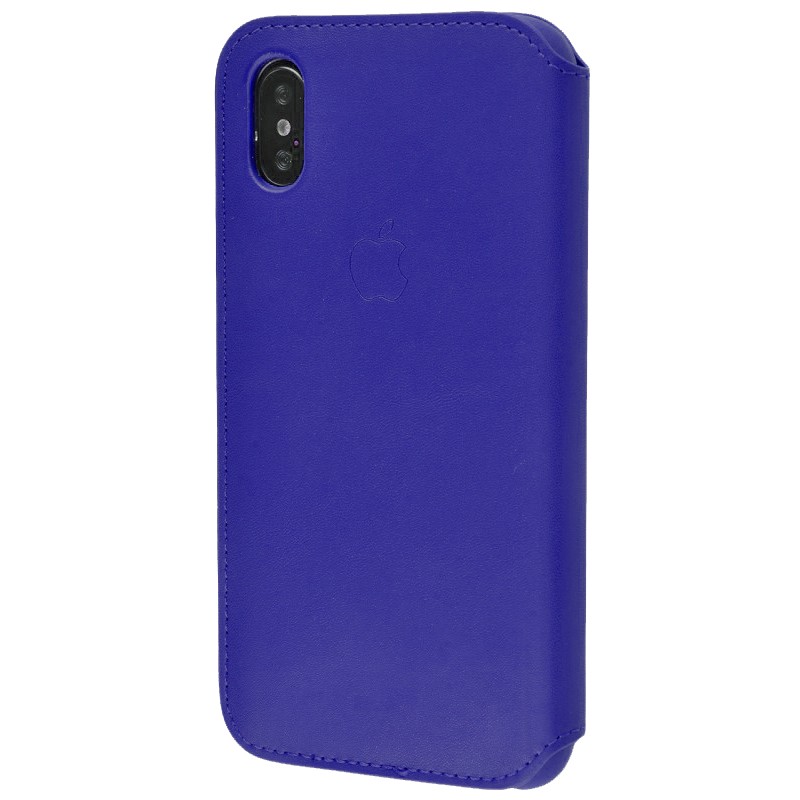 Leather Folio iPhone X Blue