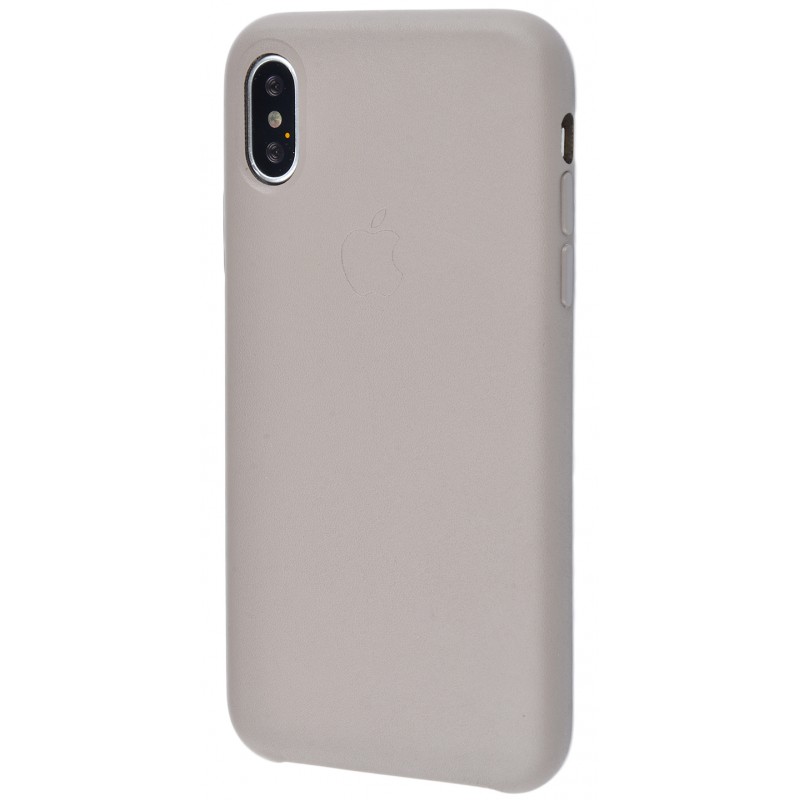 Leather Case Metal Button iPhone X Sundy_Beige