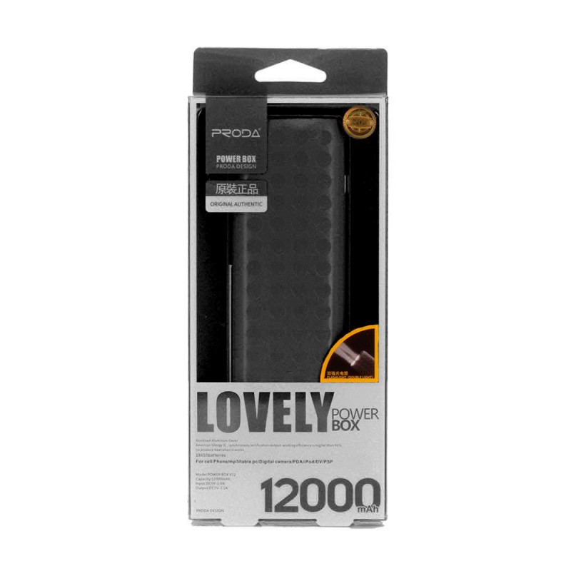 Переносной аккумулятор Remax Proda Lovely Power Box 12000mAh Black