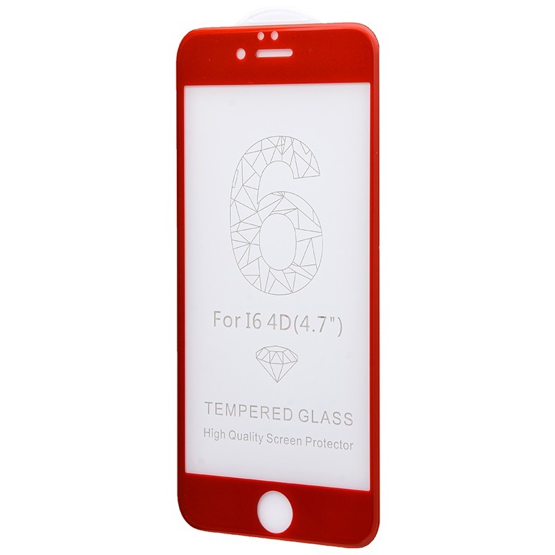 Захисне 4D скло Full Screen 360 для iPhone 6 Red 