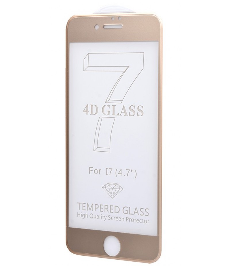 Защитное 4D стекло Full Screen 360 для iPhone 7 Gold 
