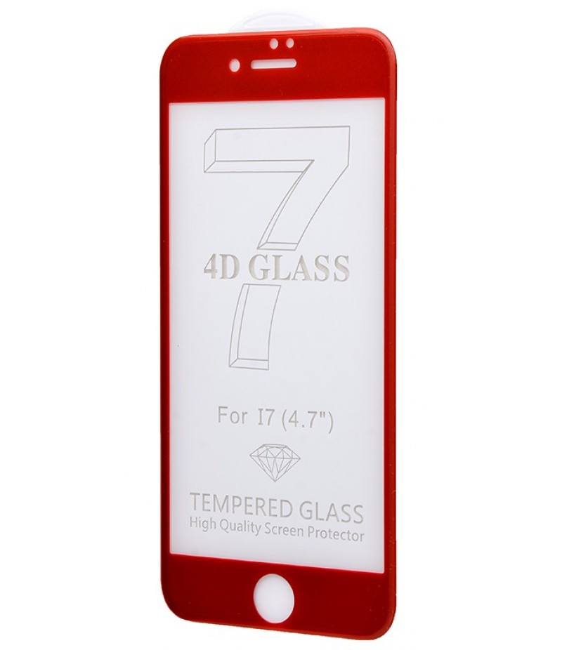 Защитное 4D стекло Full Screen 360 для iPhone 7 Red 
